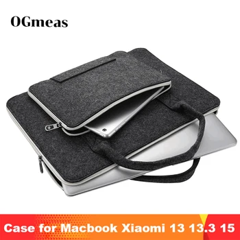 

Laptop Sleeve Bag Case 12 13 15 for Macbook Air 13.3 Pro Case Xiaomi Air 13 Wool Felt Universal Notebook Computer Zipper