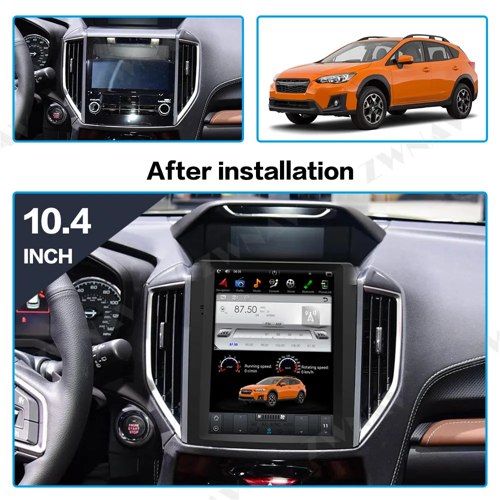 Best Tesla style Android 7.1 Car DVD Player GPS Navigation For Subaru Forester XV 2018 2019 multimedia recorder headunit auto stereo 2