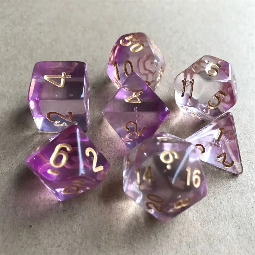 Multi-Sided Clear Dice Set Game Dice For RPG DND Accessories Polyhedral For Board Card Game Tarot Supplies 7Pcs/Set game dice dice set