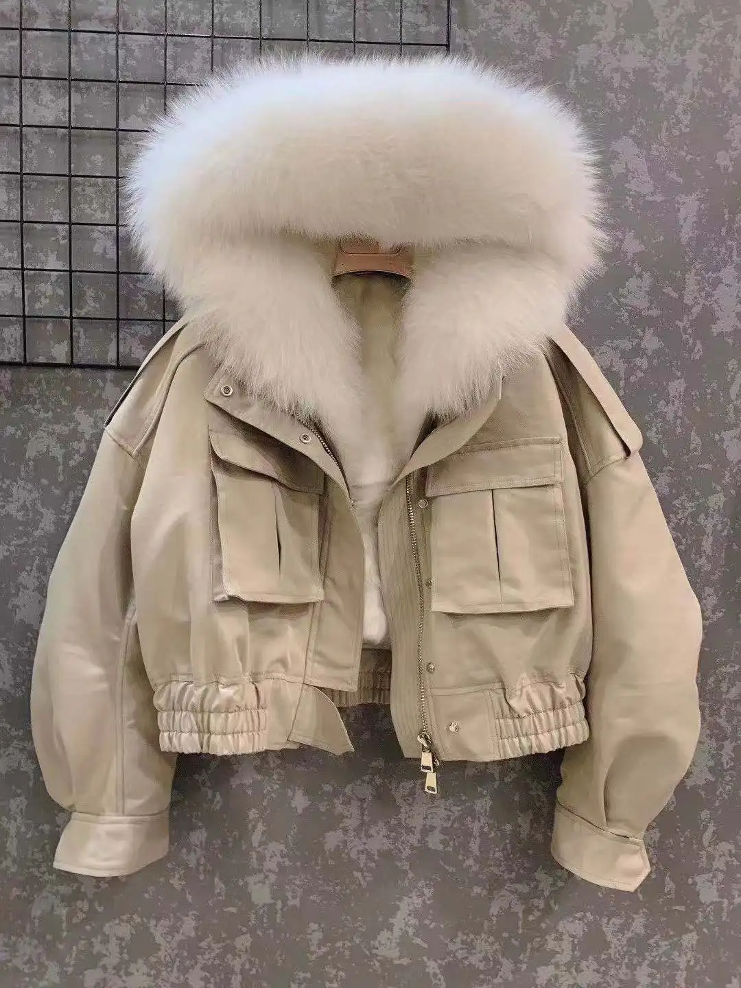 OFTBUY зимняя женская куртка с воротником из натурального Лисьего меха, пальто с капюшоном, верхняя одежда из натуральной овечьей шерсти, Толстая теплая уличная одежда, роскошная Новинка