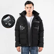 Термометр хлопчатобумажная стеганая одежда мужская трендовая утолщенная мужская одежда молодежное Свободное пальто Зимняя даже хлопковая кепка