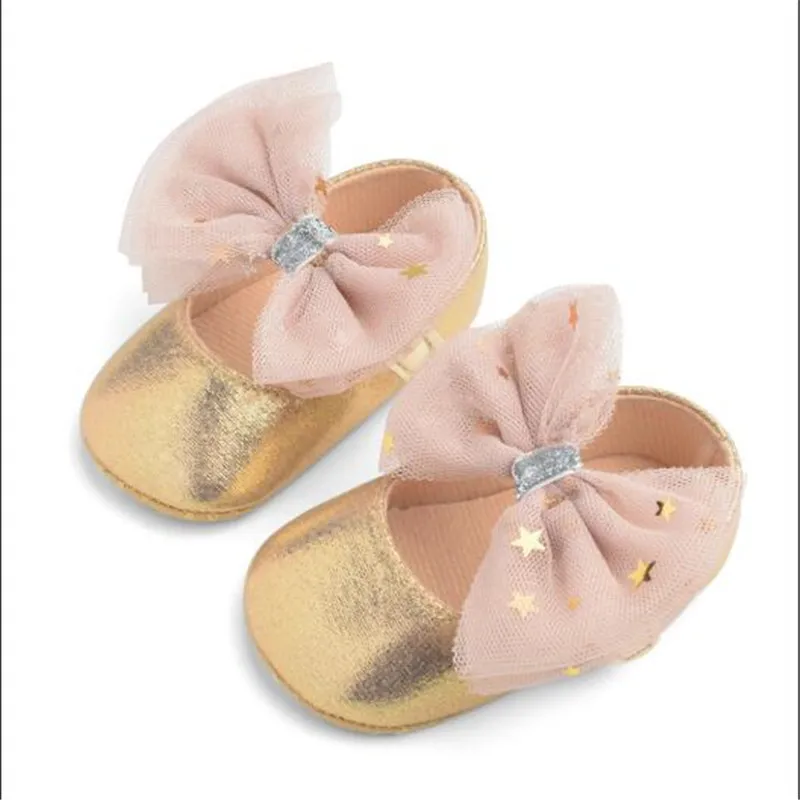 Lovely Bowknot Baby Shoes Infants PU First Walkers Soft Sole Infants Crib Shoes Newborn Girls Princess Shoes