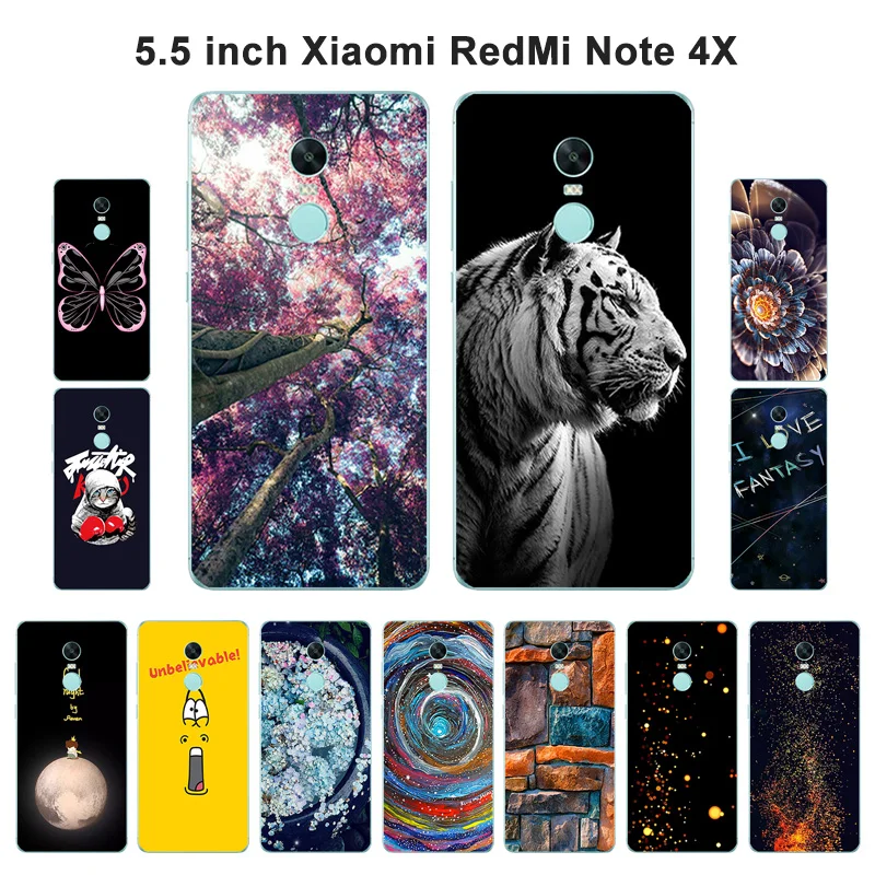 For Xiaomi Redmi Note 4X Case Prime Cover Soft Silicone Fashion Painted Xiomi Note4 Shell | Мобильные телефоны и