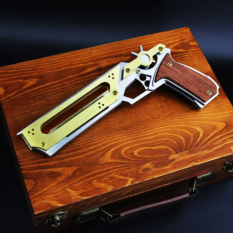 

Ebony Handle All Adult Stainless Steel Standard Configuration Gun Metal Collection Toy Foldable Six 14-Year-Old Play Standard