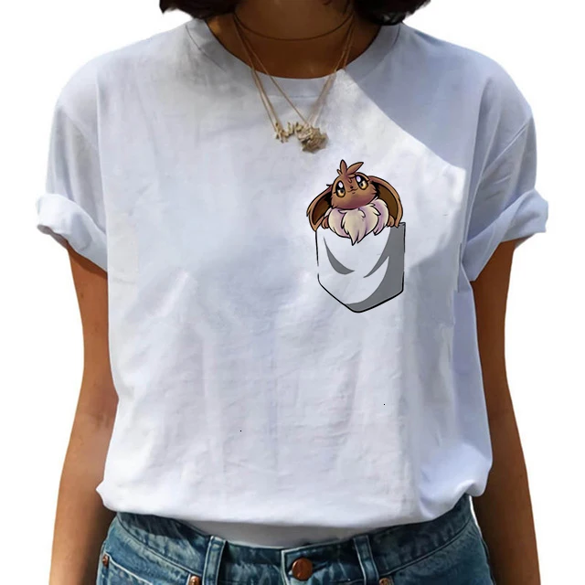 Модные женские футболки в стиле Покемон го Харадзюку, кавайная забавная футболка с Пикачу из мультфильма, футболка с милым принтом 90 s, уличная одежда, женские футболки