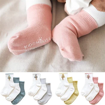 

3Pair Baby Socks Infant Toddler Baby Boy Girl Socks Cartoon Cute Animals Anti-Slip Knitted Keep Warm Socks