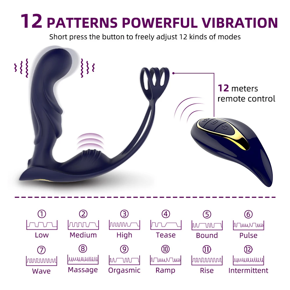 Vibrator Anal Plug Male Prostate Massage Vibrator Sex Toys for Men Testicle Stimulator Delay Ejaculation_voghion.com