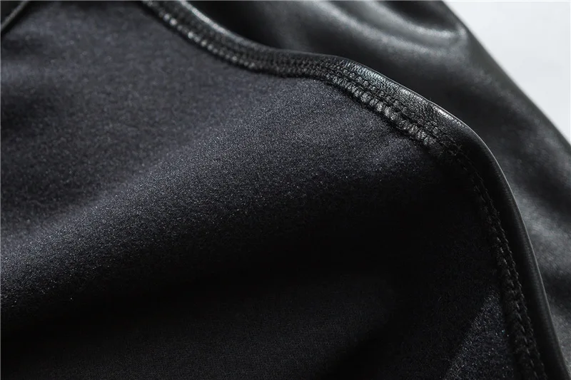 Men Fashion Leather Shirts Loose Oversized Leather Outwear Coats For Couples Black  (1)