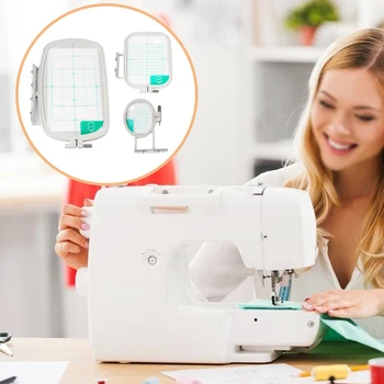 

3 Pcs/set Embroidery Hoops Household Knitting Sewing Machine Frames Replacement for NV500/NV500D/NV900