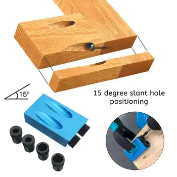 

8PCS DIY Woodworking Oblique Hole Drill 6/8/10mm 15 Degree Angle Inclined Hole Locator Puncher Jig Drill Bit Carpentry Tools