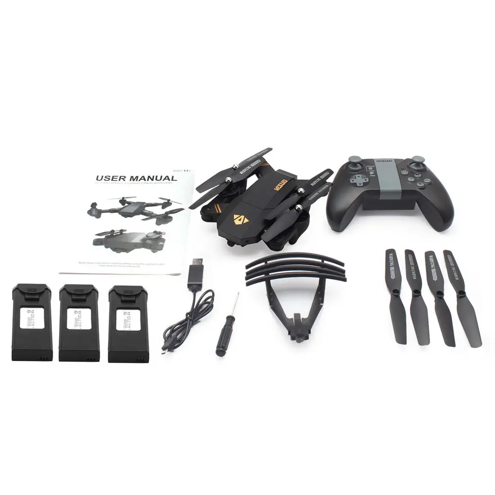 VISUO XS809HW Радиоуправляемый Дрон 2,4 г складной FPV селфи RC Квадрокоптер с 720P широкоугольной камерой удержание высоты с тремя батареями z