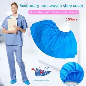 

50 Pairs Non-woven Fabric Disposable Shoes Covers With Elastic Band Breathable Dust-proof Cleaning Blue Shoe Cover Hot Sale L423
