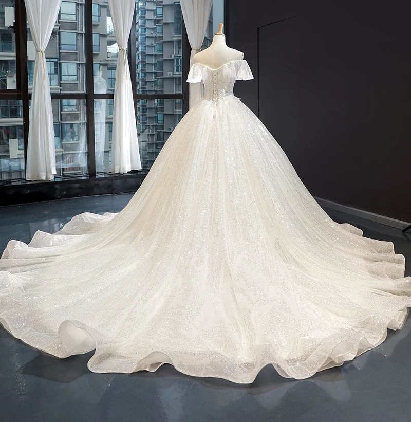 J66917 jancember ball gown princess bridal gown sweetheart sequined ruffles pleat wedding dress off shoulder robe de mariage