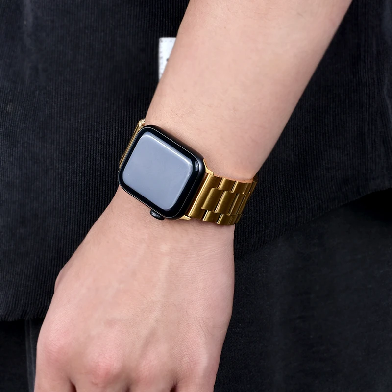 Ремешок из нержавеющей стали для Apple Watch 44 мм 40 мм 42 мм 38 мм 5 4 3 2 металлический ремешок для часов браслет для iWatch серии с разъемом