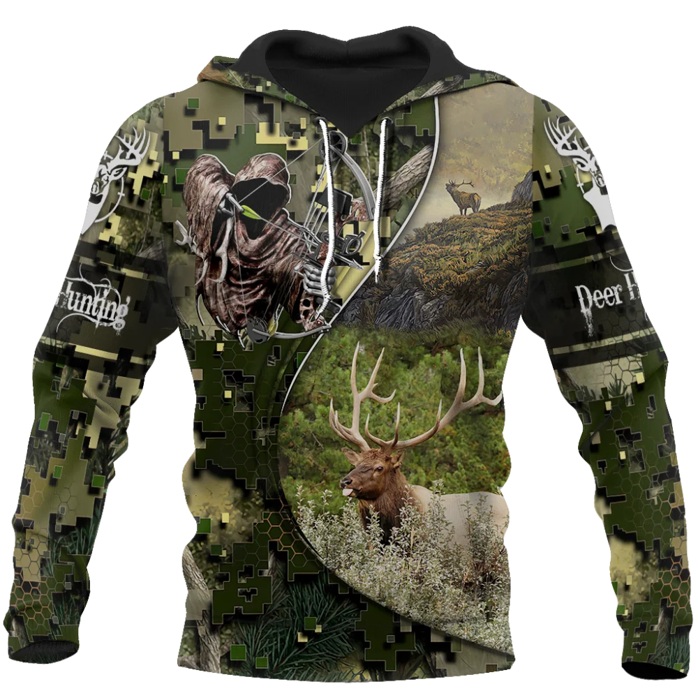 

Autumn Fashion Hoodies Dear Hunting Camo 3D Full Printing Sweatshirt Unisex Harajuku Casual Zip Jackets XX113