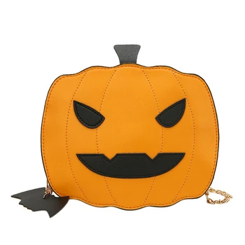 

Women Pumpkin Lamp Shape PU Leather Shoulder Crossbody Bag Tote Chain Satchel Halloween Candy Bag Pumpkin Handbag Crossbody Bag
