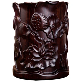 

Ebony Lotus Pen Holder Creative Round Office Pen Holder