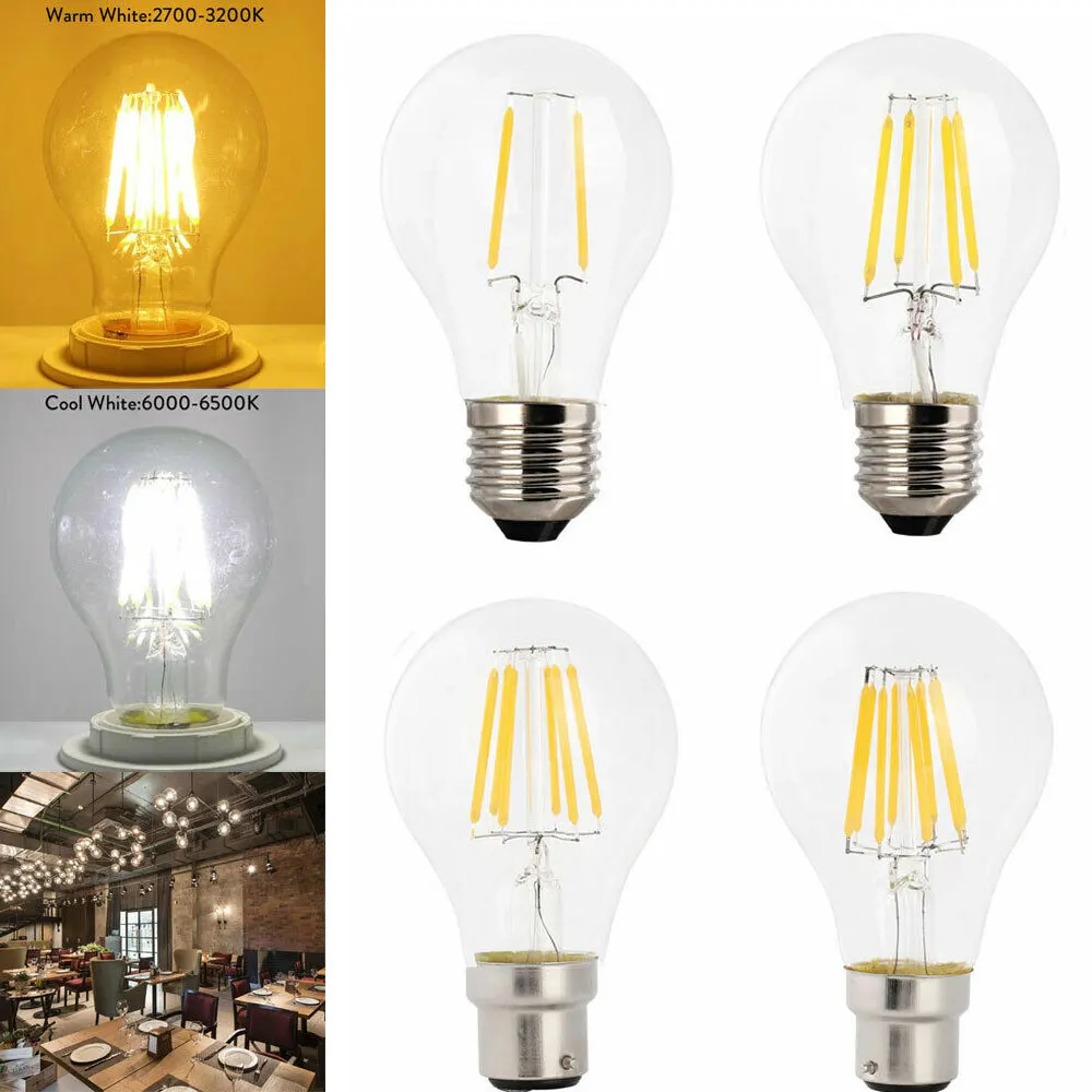 2W 4W 6W 8W Винтаж светодиодный свечи накаливания светильник в стиле ретро Edison лампа