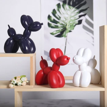 

17cm Resin Nordic Balloon Dog Creative Home Soft Decorations Desktop Living Room Cake Bakery Shop Crafts New Year Decor