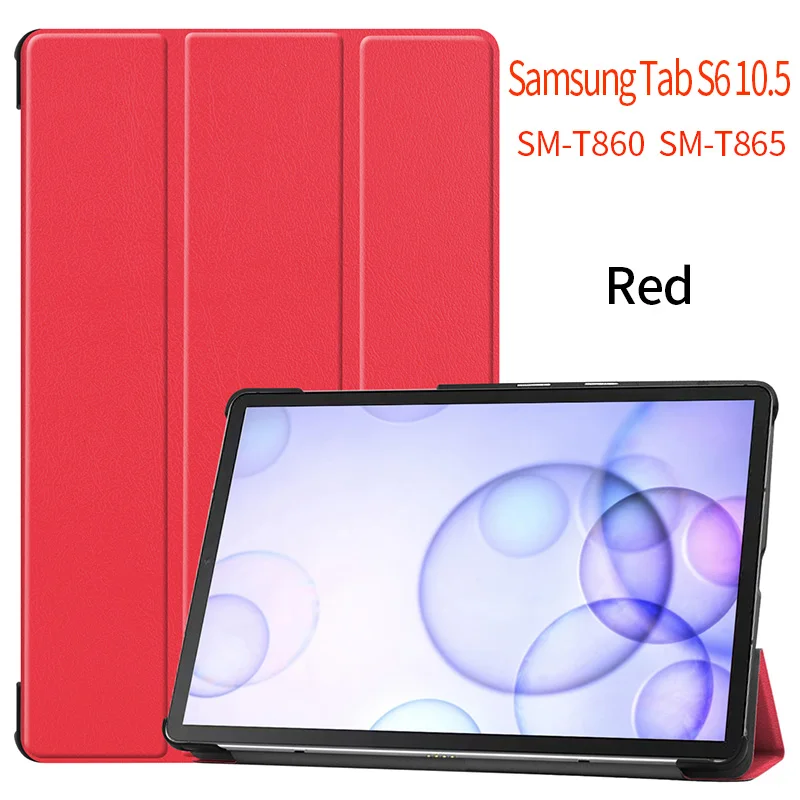 Чехол для Samsung Galaxy Tab S6 10,5 SM-T860 SM-T865 10," планшет смарт-подставка чехол для Galaxy Tab S6 10,5 чехол - Цвет: Red