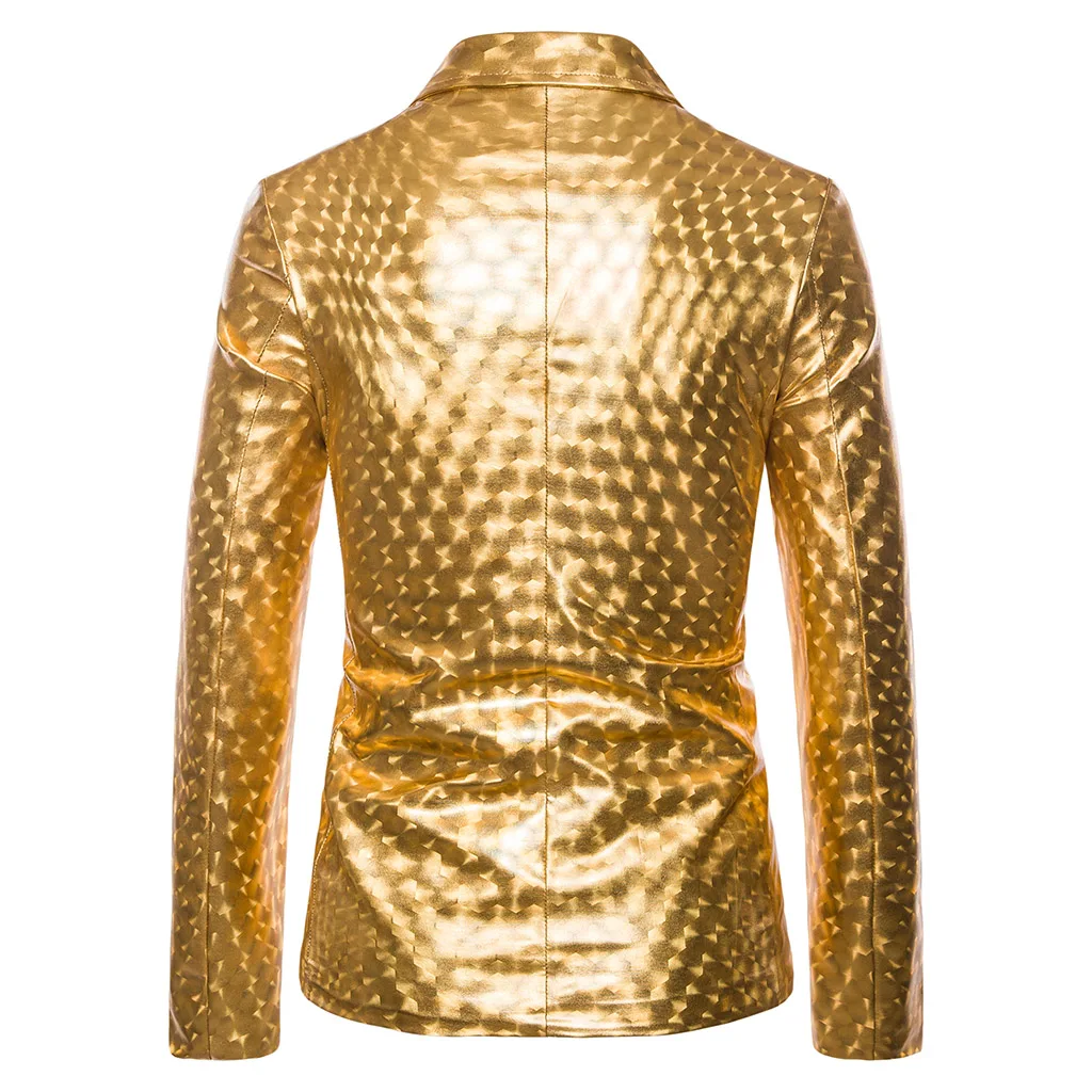 Oeak мужской роскошный золотой серебряный Блейзер брендовый мужской модный гладиловый Костюм приталенный DJ сценическая одежда ночная рубашка для вечеринки
