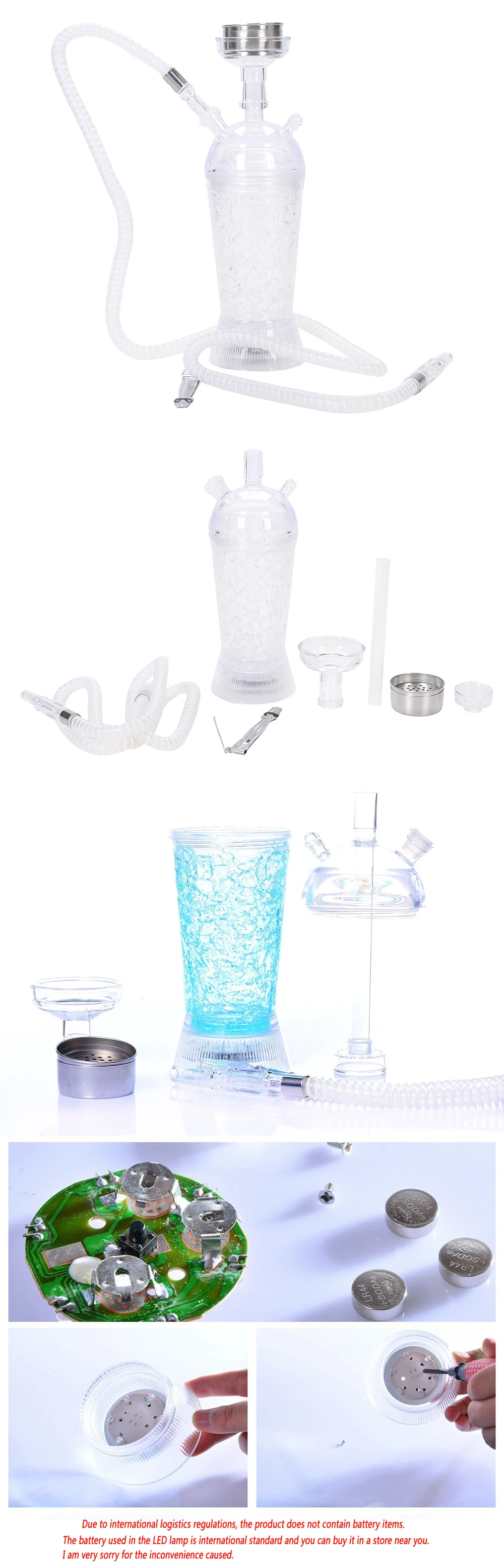 chicha fumar narguilé transparente