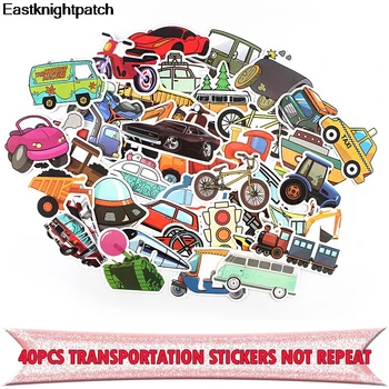 

E1910 40pcs Cartoon Transportation Stickers For Snowboard Laptop Luggage Fridge Car- Styling Vinyl Decal Home Decor Stickers