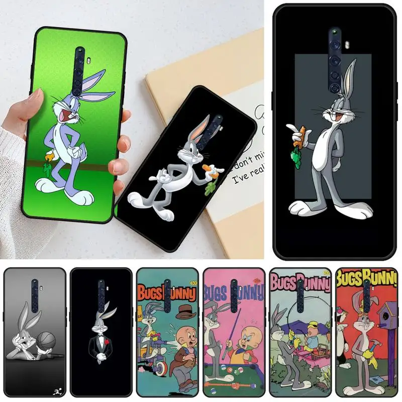 

Mantin Meachy Bugs Bunny Soft black Phone Case For OPPO R11 11S plus RENO 2Z R15pro R17pro Realme 2 3 3 5 5pro C2