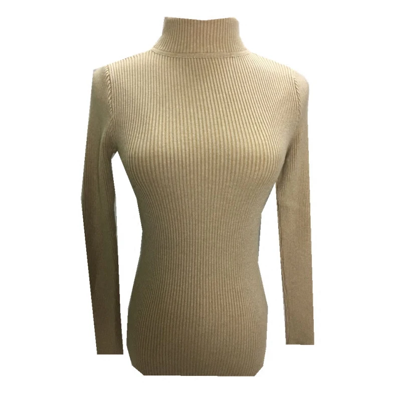 2019 Autumn Winter Women Knitted Turtleneck Sweater Casual Soft Polo-neck Jumper Fashion Slim Femme Elasticity Pullovers