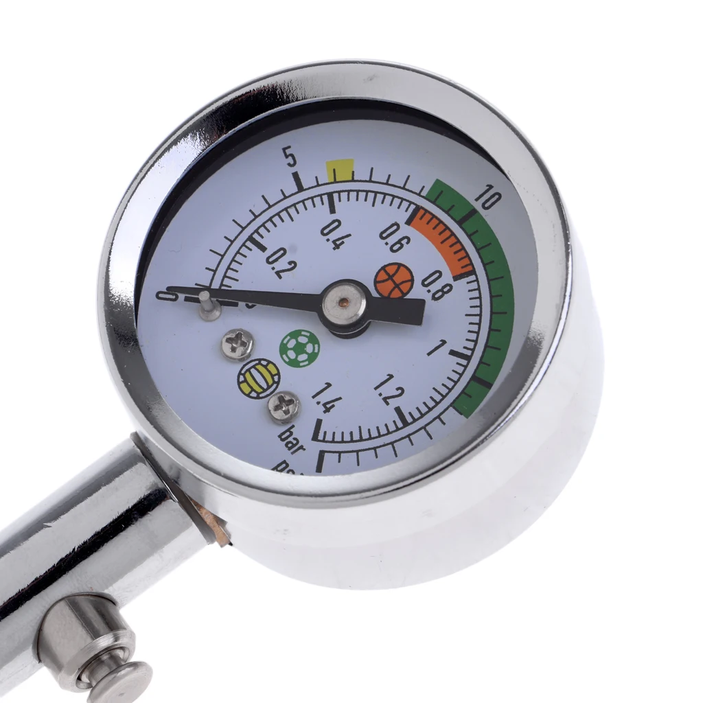 Soccer Ball Pressure Gauge Basketball Football Inflation Measure Gauge