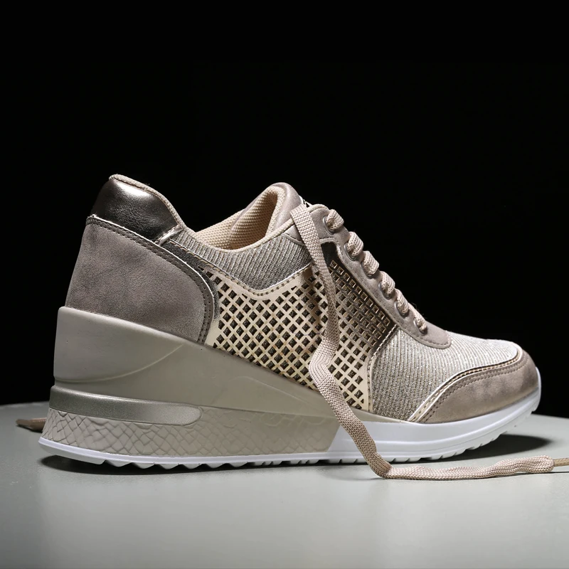 High Heeld Wedge Sneakers Para sa Babae