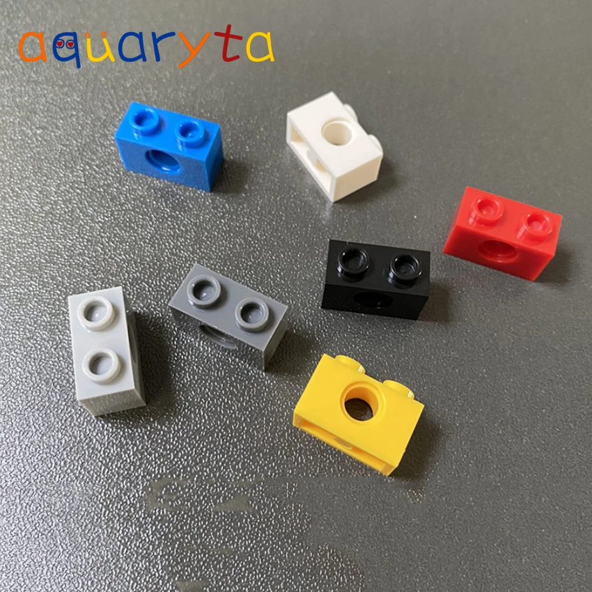

Aquaryta 100pcs Technic Accessories 1x2 Perforated brick 1 Holes 3700 Compatible Assembles Particles Building Block Moc Toy Gift