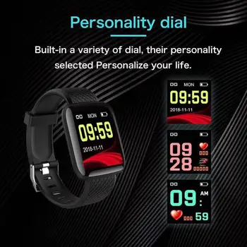 

Durable Smart Watches Delicate Design 116 Plus 1.3 inch Screen Sports Smart Bracelet USB Charging Fitness Wristband
