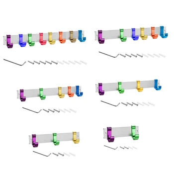 

uxcell 1pcs 2pcs Wall Mounted Adjustable Colorful 2-16 Hangers Towel Hat Coat Clothes Wall Hook Rack Rail