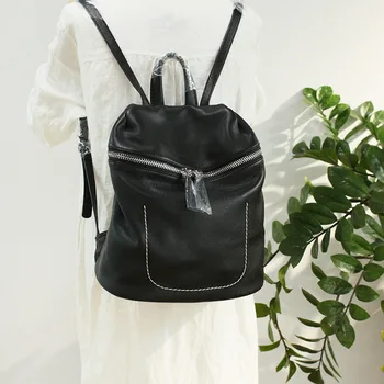 

2020 Genuine Leather Girls Backpack Shoulders Bag For Women Daily Travel Female Fashion Women's Daypack Bags Ladies Backpacks