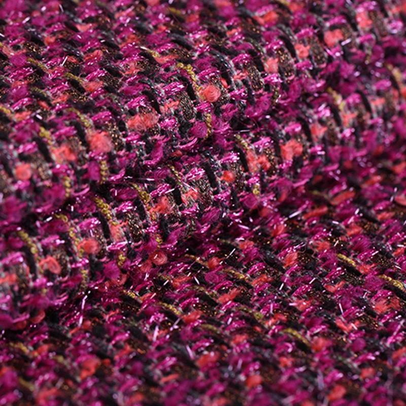 140 см Ширина 420 г/м вес красный фиолетовый твид вязаный мохер& Шерсть& Хлопок& акрил ткань для осень зима пальто куртка DE1160