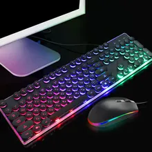 V300 русская игровая клавиатура 1600 точек/дюйм Бесшумная мышь набор RGB мышь и клавиатура костюм с радужной подсветкой светодиодный свет для ПК