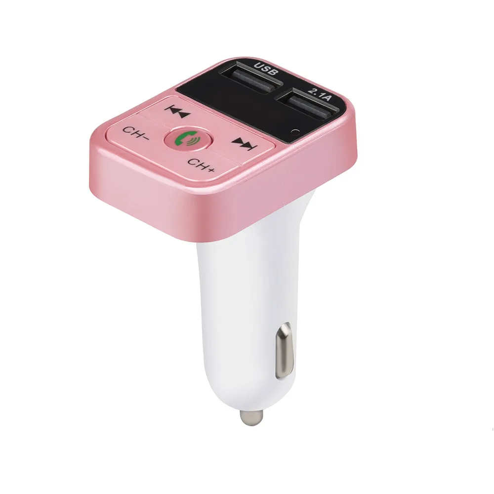 CARPRIE автомобильное зарядное устройство Handsfree беспроводной Bluetooth fm-передатчик ЖК MP3-плеер USB зарядное устройство 2.1A автомобильные аксессуары Handsfree - Тип штекера: Rose Gold