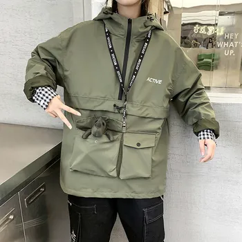 

Hip Hop Jacket Coat Mens Hooded Windbreaker Jacket Spring New Casual Harajuku Loose Hoodie Jacket Coats Streetwear Man