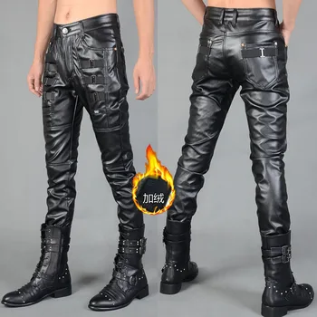 

Autumn and Winter Men Pant Fabric for Boys Kids Loose Leather Pants Men Cotton Celana Panjang Pria Hose Herren Student GG50ck049
