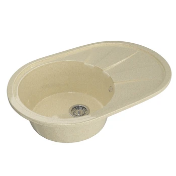 

Мойка ML-GM Gloss 03 овальная с крылом, бежевая 480*740*180 мм