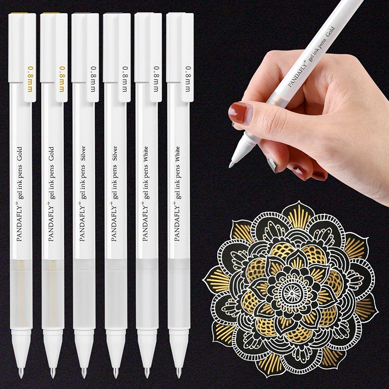 Billige 0,7mm Acryl Permanent Marker 6 Weiß Mit 2 Schwarz Farbe Stifte für Feine linie kunst highlight Erwähnen Marker Malerei aquarelle