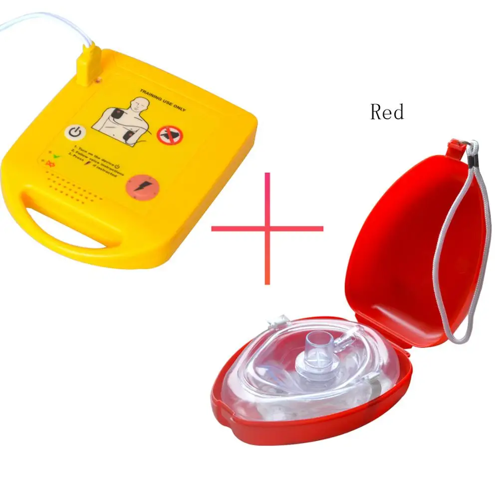 1 шт. Первая помощь AED автоматическое внешнее устройство машины для тренировочное приспособление для сердечно-легочной реанимации с 1 шт. красочная спасательная маска Cpr Карманный ressuscitator