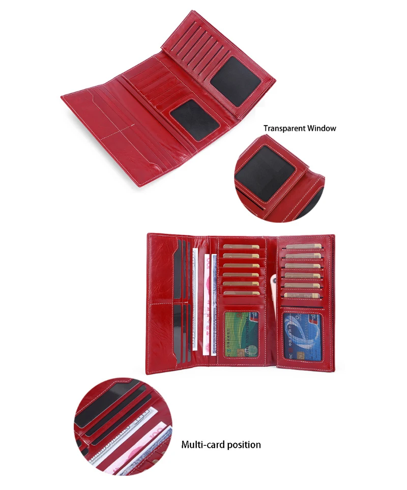 Fashion Womens Wallets And Purses Long Clutch Bags Money Pocket Coin Purse Girl Wallet Female Genuine Leather Rfid Card Holder