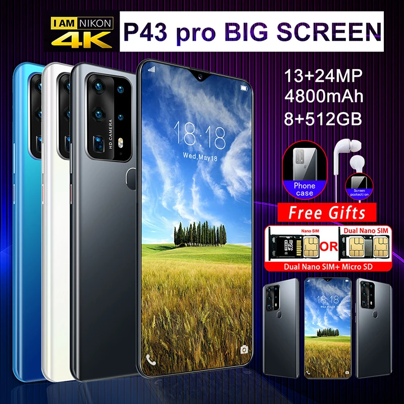 NEW 6.7inch P43pro Smartphone 8GB RAM 512GB ROM