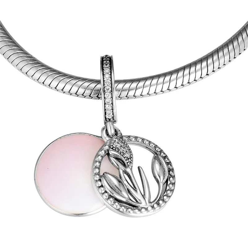 

2019 Women's Day Inspiration Charms for Chain Bracelets Clear CZ 925 Sterling Silver Jewelry Pendant Charms for Jewelry Making