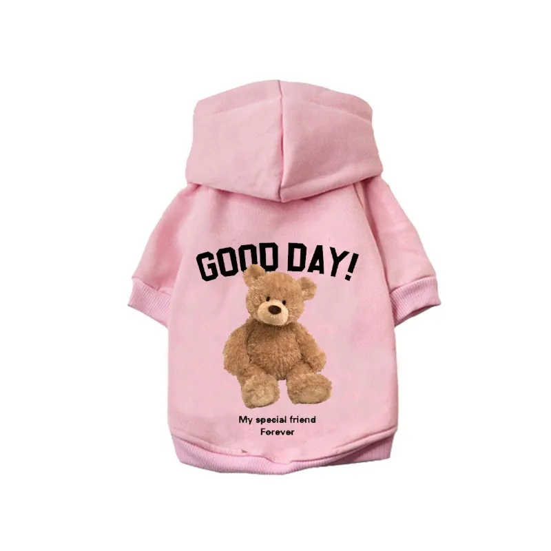Cute Bear Dog Clothes Winter Pet Clothes Warm Dog Pullover Hoodie For Small Dogs Chihuahua Cartoon Puppy Cat Clothing pet clothes