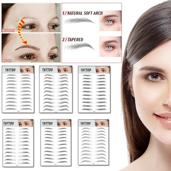

4D Eyebrow Tattoo Sticker Waterproof Magic False Eyebrows Long-lasting Magic Makeup Brow Stickers 11 Pairs Makeup Cosmetics