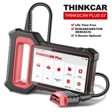 THINKCAR-herramientas de diagnóstico Thinkscan Plus S7 para coche, escáner Obd2 ECM/ABS/SRS/TCM/BCM/AC/IC, sistema de 5 reajustes, Autotools de por vida GRATIS