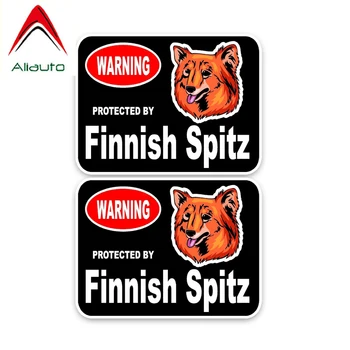 

Aliauto 2 X Warning Car Sticker Finnish Spitz Guard Dog PVC Colored Sunscreen Waterproof Decals Accessories,15cm*11cm